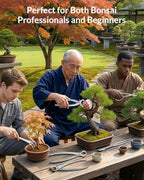 bonsai tool set 6pcs in an wood gift on a desk or shelf