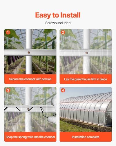 vevor greenhouse spring wire and lock channel, 20 showing dimensions