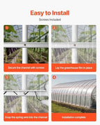 vevor greenhouse spring wire and lock channel, 20 showing dimensions