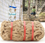 hemp rope net (6ftx12ft) heavy duty natural jute, front angle view
