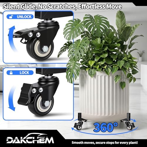 10-17 inch adjustable plant caddy with wheels heavy, side view