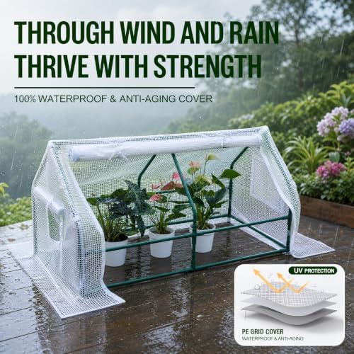 solayis mini greenhouse kit, 47.2" l x 23.6", front angle view
