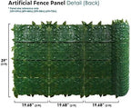 ecoopts expandable artificial laurel fence wall décor faux showing dimensions