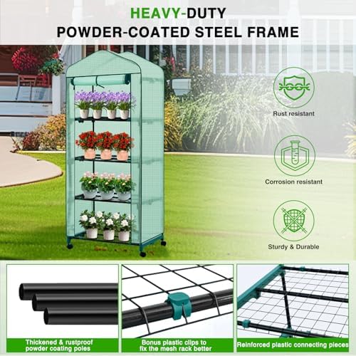 yesker mini greenhouse 27"x20"x63" portable indoor / outdoor, package contents
