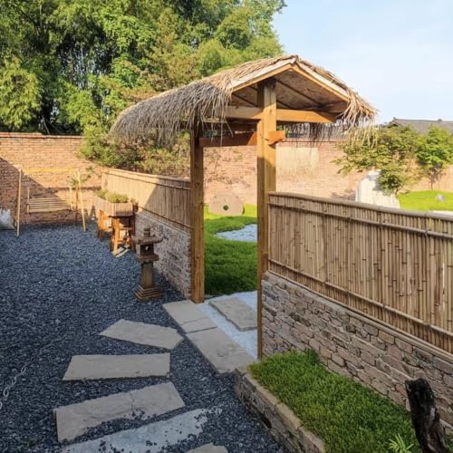 natural bamboo fence, 4 ft x 6 ft shown in use