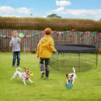 peekaboo dogplaypen 24 in-8 panel metal rustproof pet, front angle view