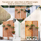 wood garden decor trellis for climbing plants outdoor, close-up detail