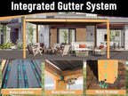 domi aluminum louvered pergola 10x16, outdoor metal pergola, close-up detail