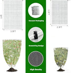 drawstring & zipper fruit tree netting cover, side view
