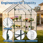 sungift walk-in greenhouse kit, upgraded pvc clear, 57x61x80 shown in use