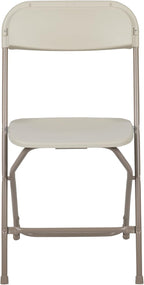 Flash Furniture Hercules Series Plastic Folding Chairs for Parties and Weddings, Stackable Commercial Event Seats, Set of 10, Beige