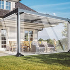 clear tarp 8x16ft heavy duty waterproof, 14 mil, front angle view