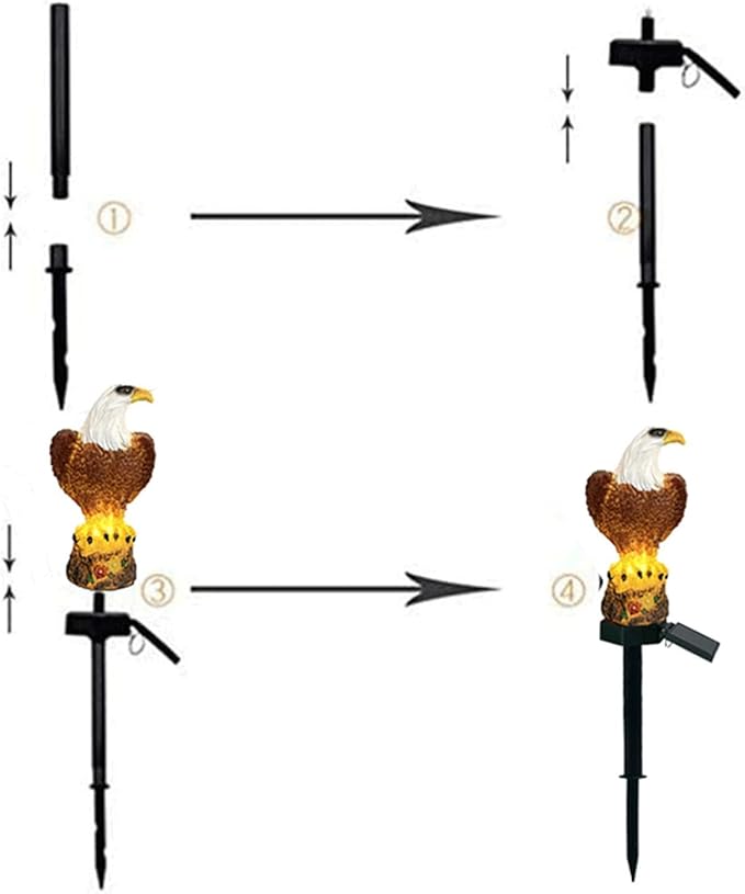 Outdoor Solar Lights, Eagle Solar Lights Outdoor Waterproof Eagle Decoration with Stakes for Garden, Yard, Lawn