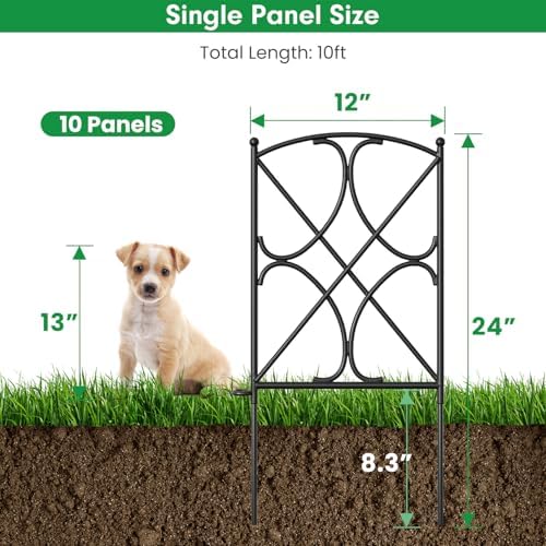 amagabeli garden & home 10 panels 24in(h)×10ft(l) decorative, package contents