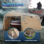 advance outdoor heavy duty 10x20 ft carport outdoor, side view