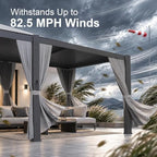 aoxun louvered pergola 12x20 all-aluminum, waterproof curtains and on a desk or shelf