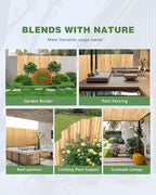 4ft x 13ft natural bamboo slat screening roll, front angle view