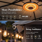 lausaint home 10x10 gazebo canopy with netting, curtains, side view
