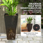 outsunny 28 inch plastic tall planters for outdoor on a desk or shelf