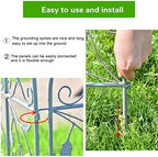 sungmor 25in x 8ft metal garden fence border, side view