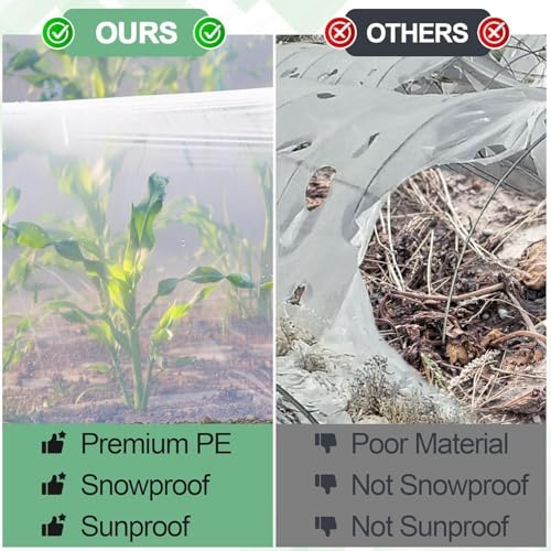 50 ft clear greenhouse plastic sheeting, 6 mil, close-up detail