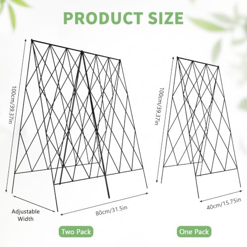 docred 39.4" h cucumber trellis, 2 pack foldable on a desk or shelf