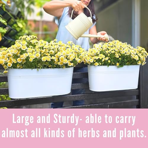 lalagreen large rail planter (17 in, 4 pack) showing dimensions