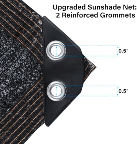 winemana 20x30 ft shade cloth for garden, mesh, side view