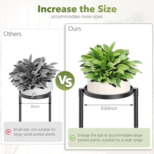3 tier corner plant stand indoor outdoor, metal, side view