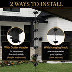 10ft rain chain for gutters, black aluminum daffodil, package contents