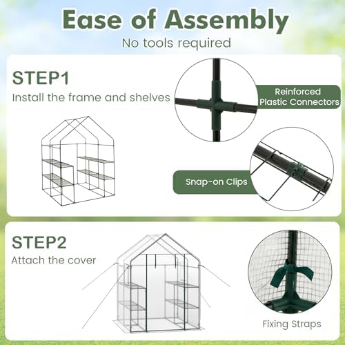 happygrill greenhouses for outdoors, portable greenhouse with pe, side view