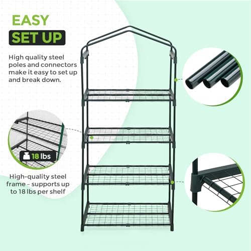 eagle peak mini greenhouse for indoor outdoor, 27x19x64, package contents
