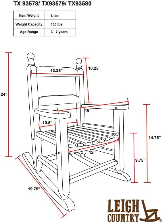 Leigh Country TX 93578 Heartland Children's Rocker/Rocking Chair - White