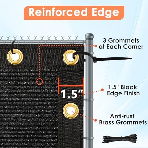 icover 4x50ft privacy screen fence, outdoor fencing panels, side view