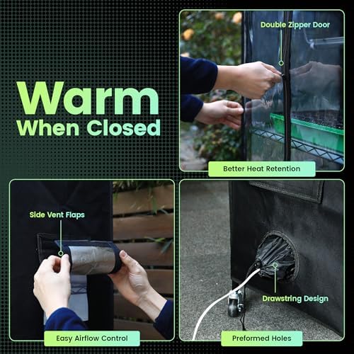 worth mini greenhouse with 18w t8 grow lights, package contents