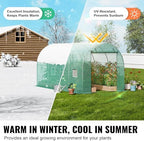 vevor walk-in tunnel greenhouse, 9.6x6.4x6.2 ft hoop house, side view