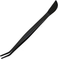 Wazakura Bonsai Curved Tip Tweezer with Spatula MADE IN JAPAN 8.6in(220mm) Stainless Steel Black Coated - Black