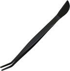 Wazakura Bonsai Curved Tip Tweezer with Spatula MADE IN JAPAN 8.6in(220mm) Stainless Steel Black Coated - Black