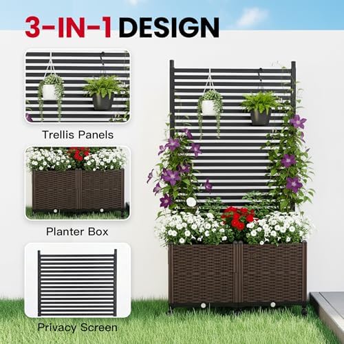 6ft planter box with privacy screen, trellis and, package contents