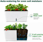 2-tier 27.8"h rolling raised garden bed with wheels, side view