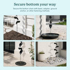 rain chain for gutters, 8.5 ft aluminum rain showing dimensions