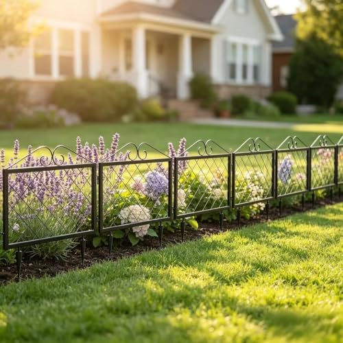 zhongma decorative metal garden fence, pack of 4pcs on a desk or shelf