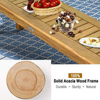 tangkula 52 inches acacia wood outdoor bench, wood on a desk or shelf