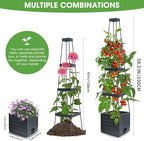 mymulike raised garden bed 4 packs, planter boxes showing dimensions