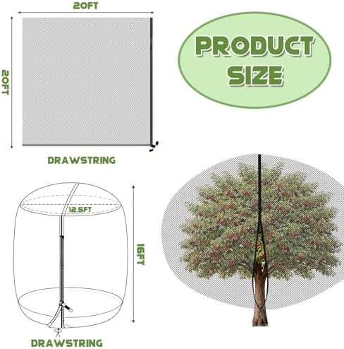 20ft x 20ft extra large fruit tree netting shown in use