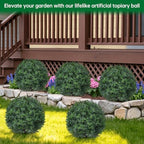 grooy artificial 4 pack boxwood topiary plant with shown in use