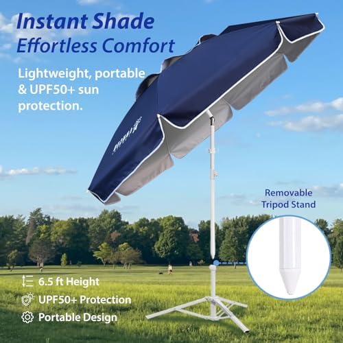 ammsun shade umbrella, premium portable umbrella with stand, close-up detail
