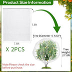 large 7.8 x 7.8ft fruit tree netting cover shown in use