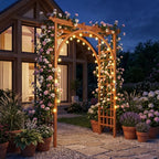 giantex 85'' wooden garden arbor trellis, wedding arch, front angle view