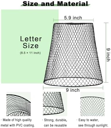 chicken wire cloche plant covers, 9 inch metal shown in use